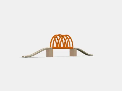 LILLABO 5-piece train bridge set Low-poly 3D model