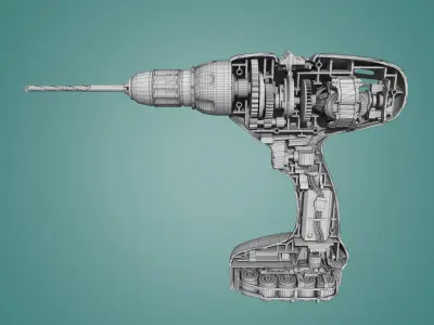 Realistic Next Generation Drill Internal Structure 3D model