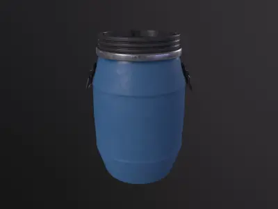 Plastic Barrel 3D Model Low-poly 3D model
