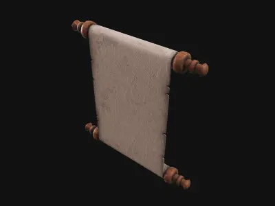 Old Paper Scroll 3D model Low-poly 3D model