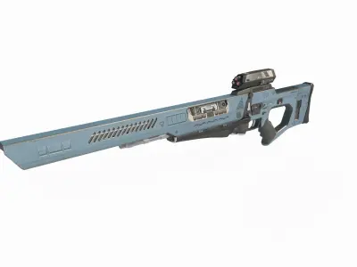 Future sci-fi weapon sniper rifle 3D model