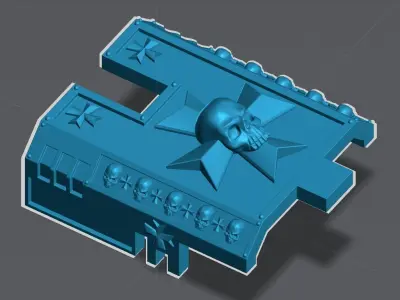 Templar Rhino Skull Gun Armor 3D model