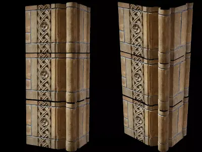 pillar ornament wall middle ages castle photogrammetry 3D model