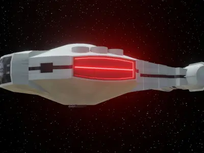 Spaceship - Imperial YT2400 Low Poly Low-poly 3D model