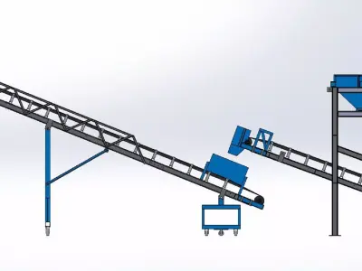 Stone and sand conveyor system 3D model