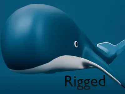 3D Whale  Low-poly 3D model
