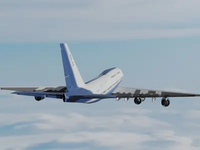 747-100 Airplane Model with flexible design textures Low-poly 3D model