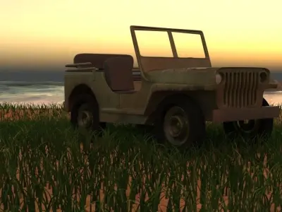 wrangler army jeep  3D model