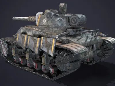 Tank Apocalyptic Low-poly 3D model