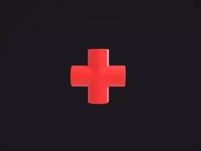 Cross Pipe Connector 3D model