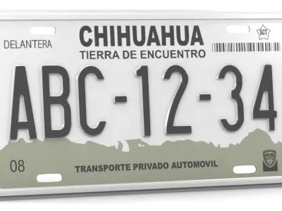 CAR LICENSE PLATE Low-poly 3D model