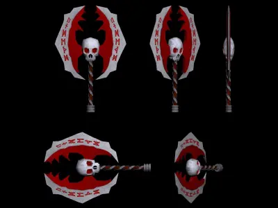 Undead Axe  Weapon  low poly  game ready Low-poly 3D model