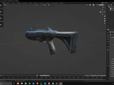 Sci-Fi Assault Rifle 03 Low Poly Game Ready Asset Low-poly 3D model