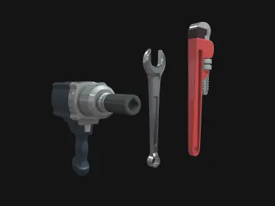 drill wrenches and pliers 3D model