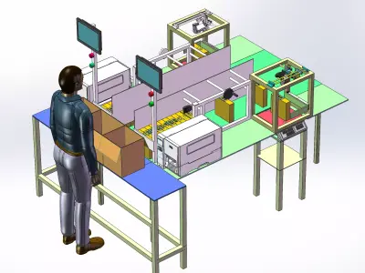 Semi-automatic manual packing equipment 3D model