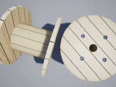 Two Cabledrum game assets Low-poly 3D model