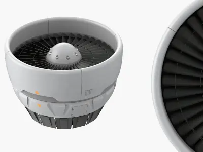 Propulsion Jet Rotor White Animated Rigged for Maya 3D model