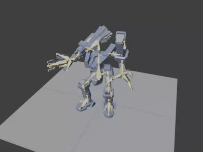 robot sentry Low-poly 3D model