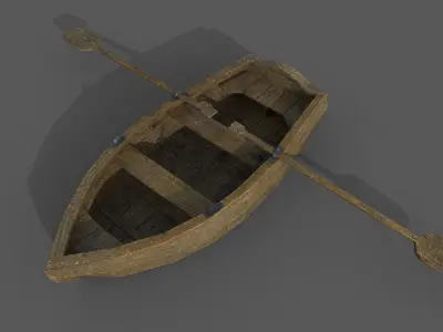 Fishermans boat PBR low-poly game ready Low-poly 3D model