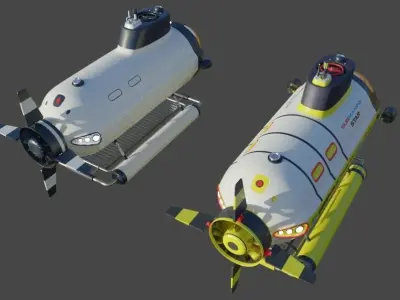 submarine 3D model by 3d-graphic-abdo from CGTrader