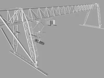 Portal crane AUMUND  for the transfer of logs 3D model