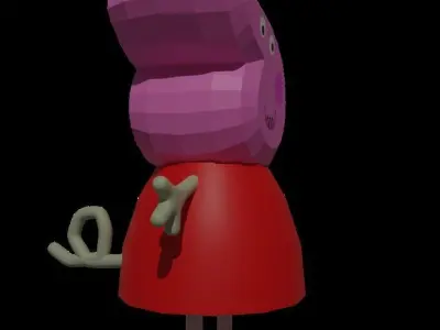 Cartoon character for game Low-poly 3D model
