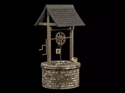 Medieval Water Well Low-poly 3D model get