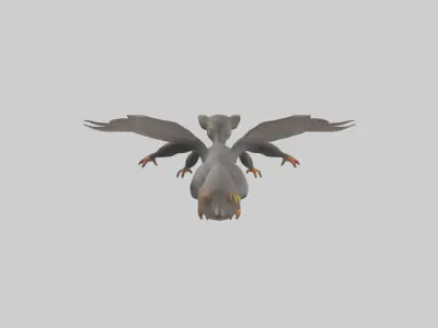 Flying Lemur gliding model Low-poly 3D model