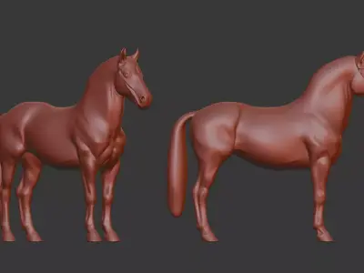 Horse 3D print Low-poly 3D model