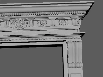 fireplace gold 3D model
