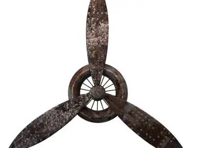 Propeller plane Low-poly 3D model