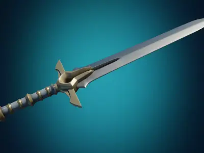 Sword PBR Low-poly game-ready Low-poly 3D model Low-poly 3D model