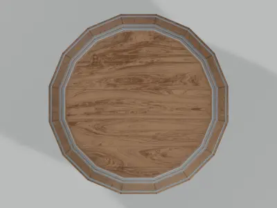 Medium Toasted Lowpoly Burgundy Barrel Low-poly 3D model