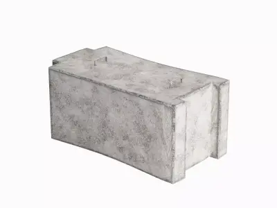Concrete Traffic Barrier 03 Low-poly 3D model