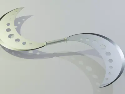 2 Blade Detachable Knife Low-poly 3D model