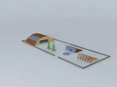 modern house with stuff Free 3D model