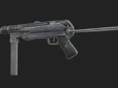 MP40 Submachine Low-poly 3D model