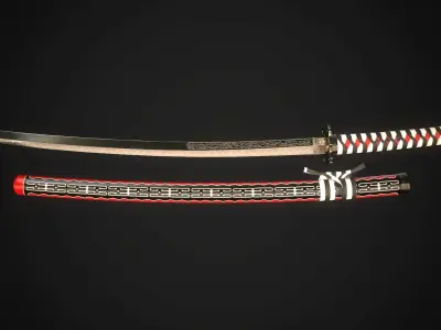 Katana 02 Low-poly 3D model