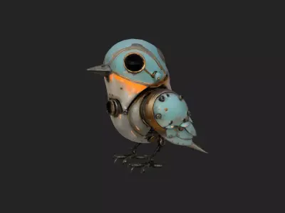 Mechanical Bird 3D Model 001 Low-poly 3D model