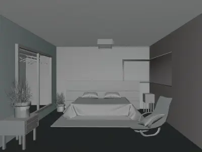 Chambre moderne 3D model