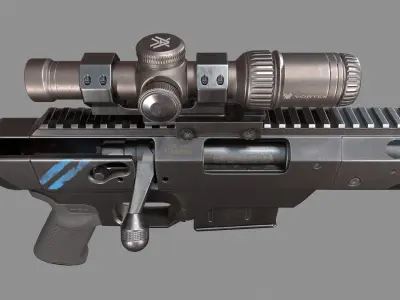 Tac 21 Sniper rifle Game ready  Low-poly 3D model