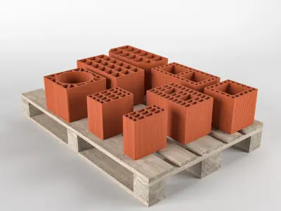 Wall Brich on pallet 3D model Low-poly 3D model