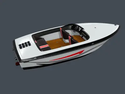 Speedboat Low-poly PBR Low-poly 3D model get