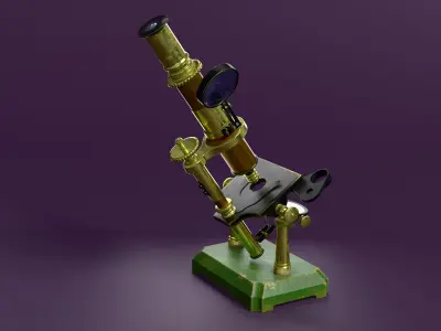 Antique microscope 3D model