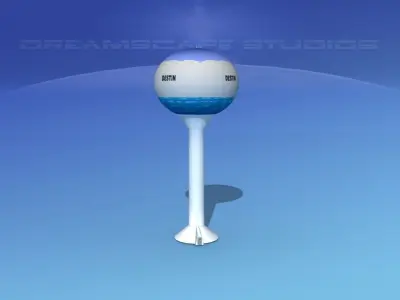 Modern Water Tower 3D model