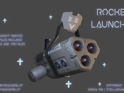 Launcher weapons Low-poly 3D model