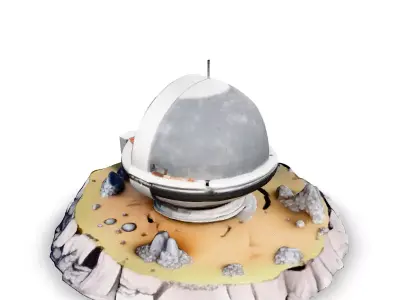 SciFi Lunar Base Outpost 3D Model Low-poly 3D model