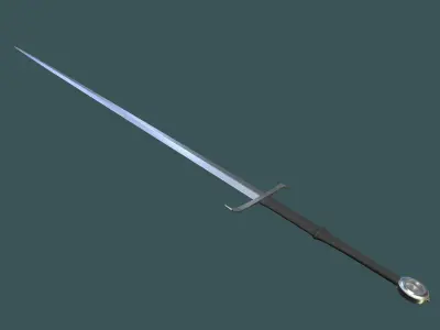 Albion Munich Medieval Sword PBR game ready Low-poly 3D model
