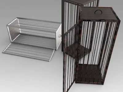 Medieval cages 3D model