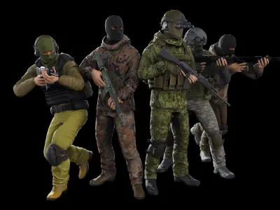 Terrorist Low-poly 3D model